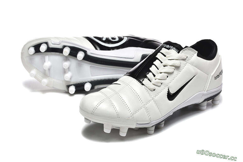 Men's Nike Air Zoom Total 90 III FG Firm Ground Low-Tops Football Boots - White/Black 3