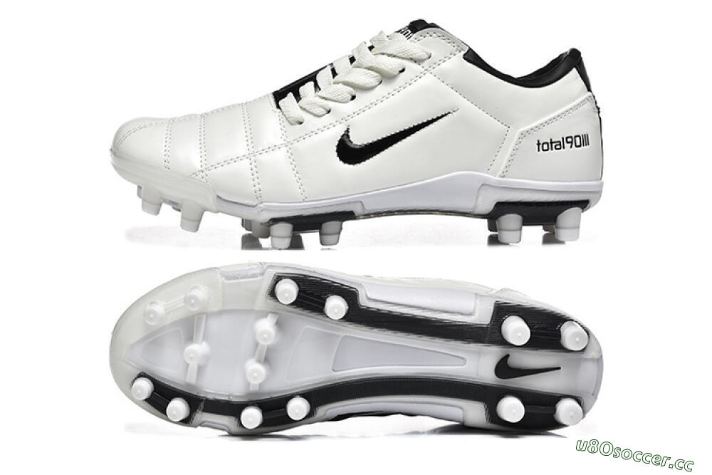 Men's Nike Air Zoom Total 90 III FG Firm Ground Low-Tops Football Boots - White/Black 1