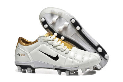 Men's Nike Air Zoom Total 90 III FG Firm Ground Low-Tops Football Boots - White/Black/Gold