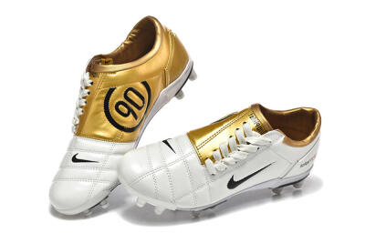 Men's Nike Air Zoom Total 90 III FG Firm Ground Low-Tops Football Boots - White/Black/Gold