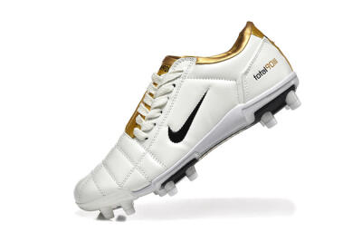 Men's Nike Air Zoom Total 90 III FG Firm Ground Low-Tops Football Boots - White/Black/Gold