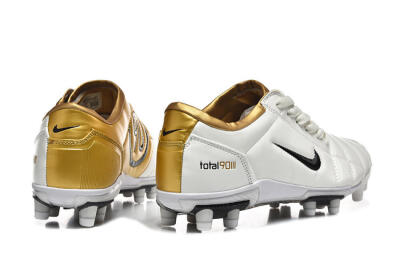 Men's Nike Air Zoom Total 90 III FG Firm Ground Low-Tops Football Boots - White/Black/Gold