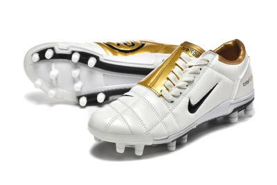 Men's Nike Air Zoom Total 90 III FG Firm Ground Low-Tops Football Boots - White/Black/Gold