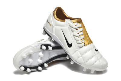 Men's Nike Air Zoom Total 90 III FG Firm Ground Low-Tops Football Boots - White/Black/Gold
