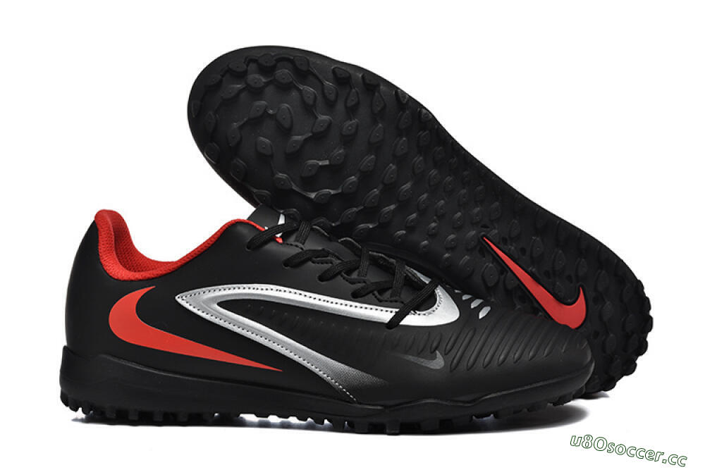 Men's Nike Phantom 6 Elite TF Artificial Turf Low-Tops Football Shoes - Blue/Silver/Red 2