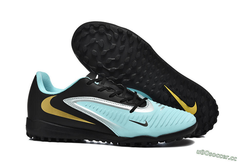 Men's Nike Phantom 6 Elite TF Artificial Turf Low-Tops Football Shoes - Jade/Silver/Black 2
