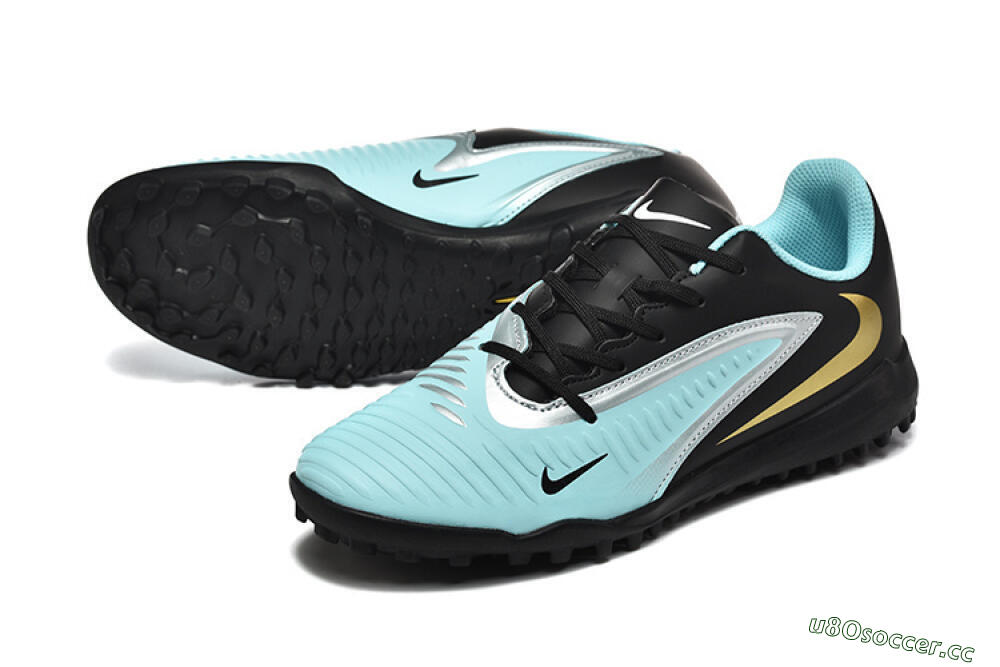 Men's Nike Phantom 6 Elite TF Artificial Turf Low-Tops Football Shoes - Jade/Silver/Black 3