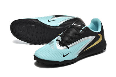 Men's Nike Phantom 6 Elite TF Artificial Turf Low-Tops Football Shoes - Jade/Silver/Black