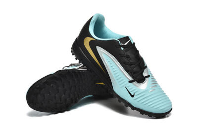 Men's Nike Phantom 6 Elite TF Artificial Turf Low-Tops Football Shoes - Jade/Silver/Black