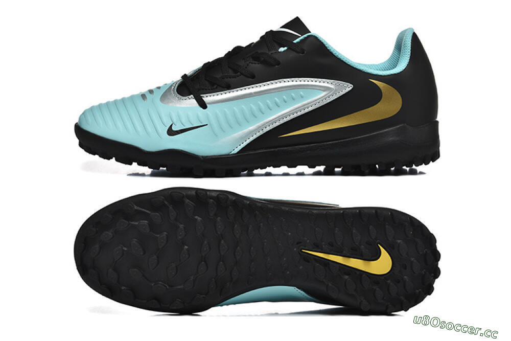 Men's Nike Phantom 6 Elite TF Artificial Turf Low-Tops Football Shoes - Jade/Silver/Black 1