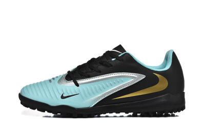 Men's Nike Phantom 6 Elite TF Artificial Turf Low-Tops Football Shoes - Jade/Silver/Black