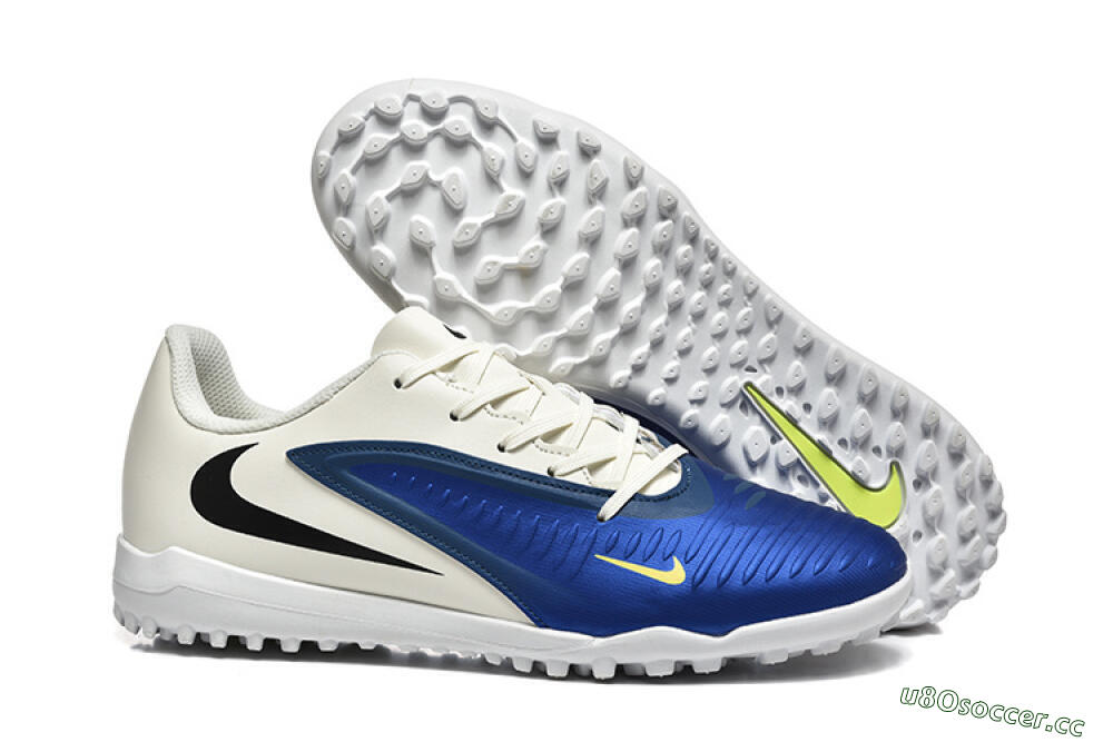 Men's Nike Phantom 6 Elite TF Artificial Turf Low-Tops Football Shoes - Blue/White/Black 2