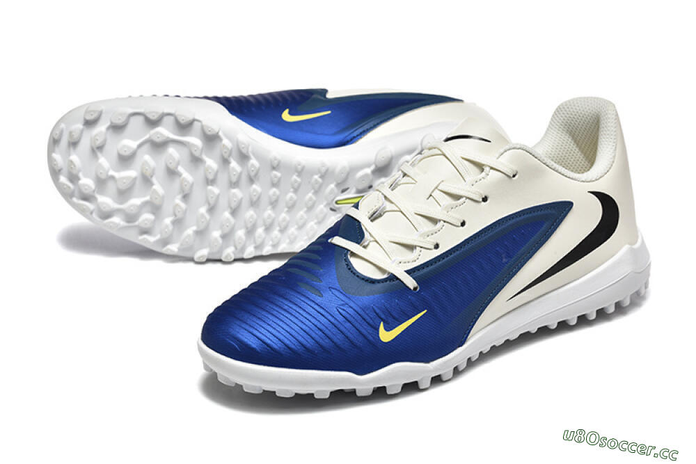 Men's Nike Phantom 6 Elite TF Artificial Turf Low-Tops Football Shoes - Blue/White/Black 3