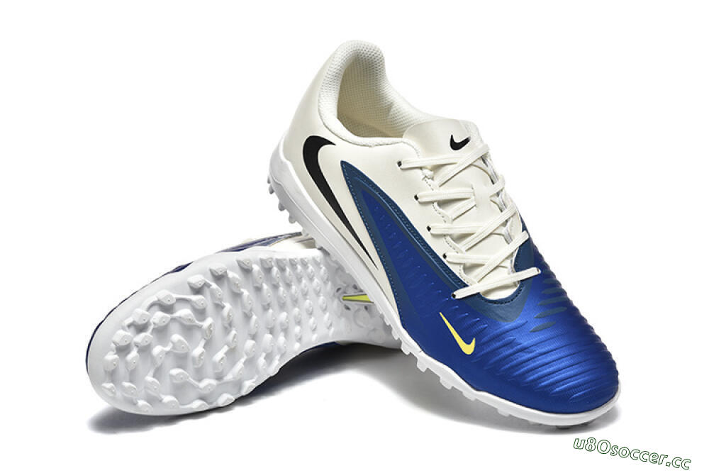 Men's Nike Phantom 6 Elite TF Artificial Turf Low-Tops Football Shoes - Blue/White/Black 4