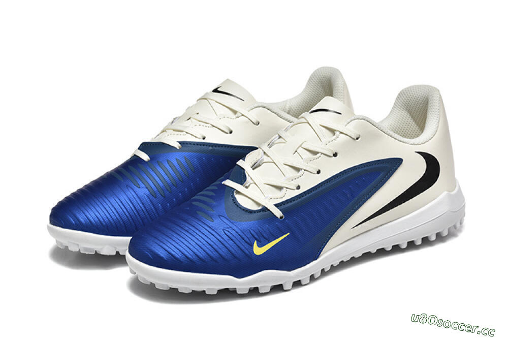 Men's Nike Phantom 6 Elite TF Artificial Turf Low-Tops Football Shoes - Blue/White/Black 5