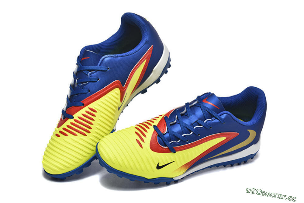 Men's Nike Phantom 6 Elite TF Artificial Turf Low-Tops Football Shoes - Yellow/Red/Blue 6