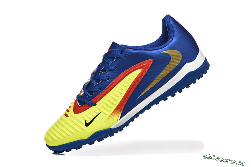 Men's Nike Phantom 6 Elite TF Artificial Turf Low-Tops Football Shoes - Yellow/Red/Blue 8