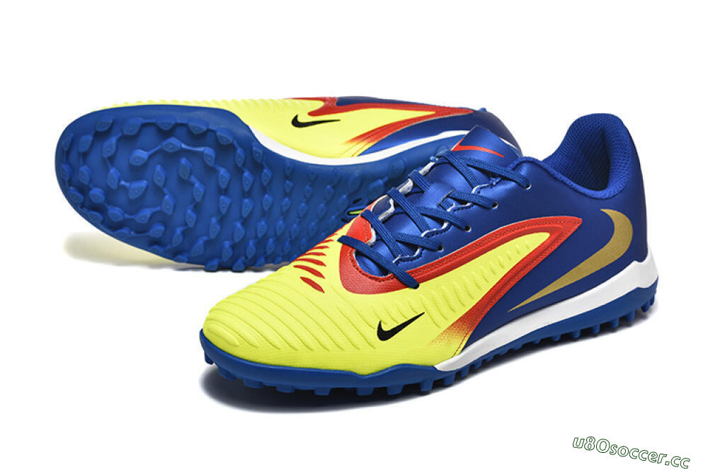 Men's Nike Phantom 6 Elite TF Artificial Turf Low-Tops Football Shoes - Yellow/Red/Blue 3