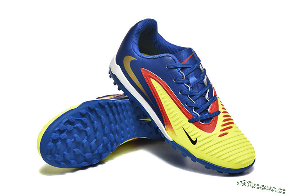 Men's Nike Phantom 6 Elite TF Artificial Turf Low-Tops Football Shoes - Yellow/Red/Blue 4