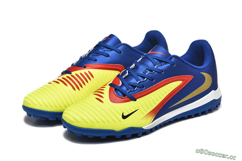 Men's Nike Phantom 6 Elite TF Artificial Turf Low-Tops Football Shoes - Yellow/Red/Blue 5
