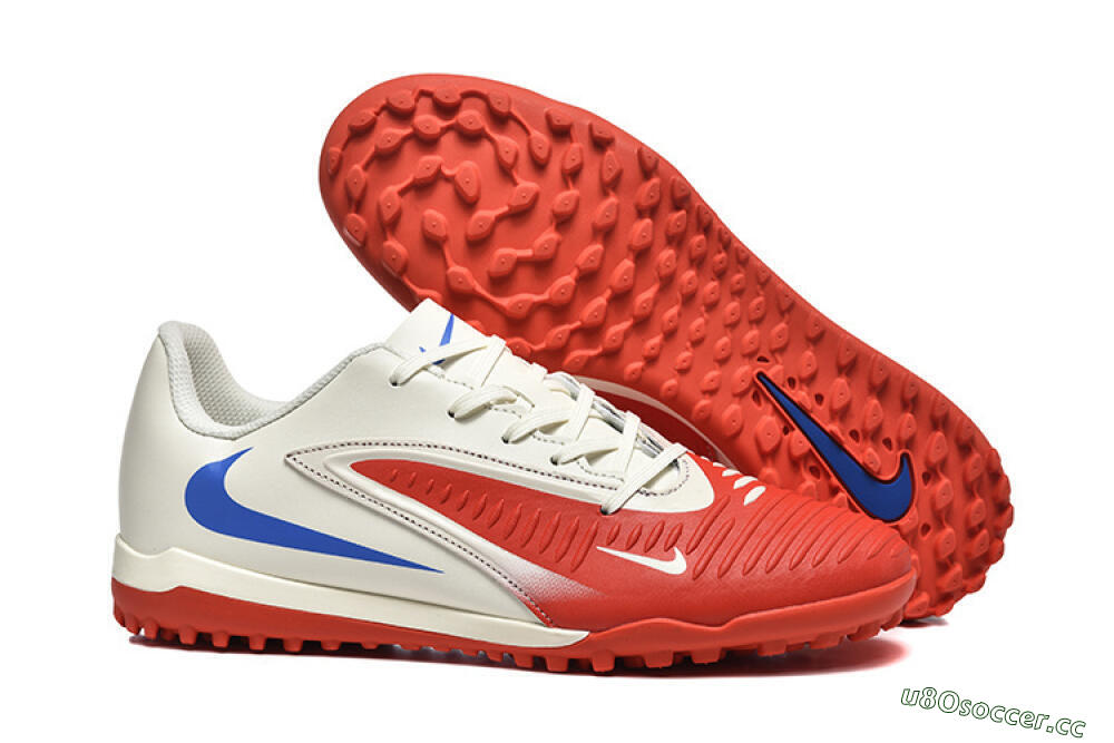 Men's Nike Phantom 6 Elite TF Artificial Turf Low-Tops Football Shoes - Red/White/Blue 2