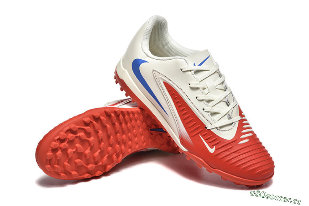 Men's Nike Phantom 6 Elite TF Artificial Turf Low-Tops Football Shoes - Red/White/Blue 4