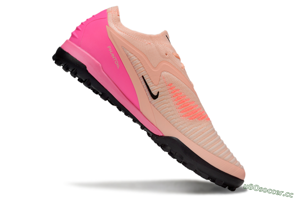 Unisex Nike Phantom 6 Elite TF Artificial Turf Low-Tops Football Shoes - Pink/Black/Red 5