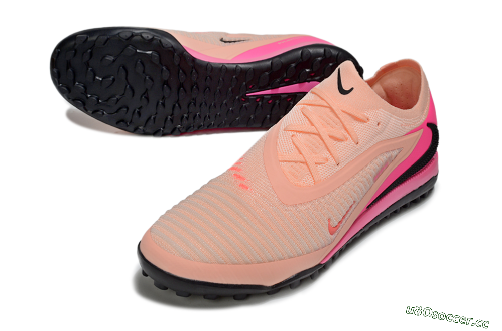 Unisex Nike Phantom 6 Elite TF Artificial Turf Low-Tops Football Shoes - Pink/Black/Red 3