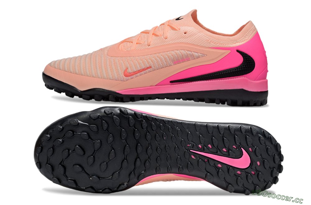 Unisex Nike Phantom 6 Elite TF Artificial Turf Low-Tops Football Shoes - Pink/Black/Red 1
