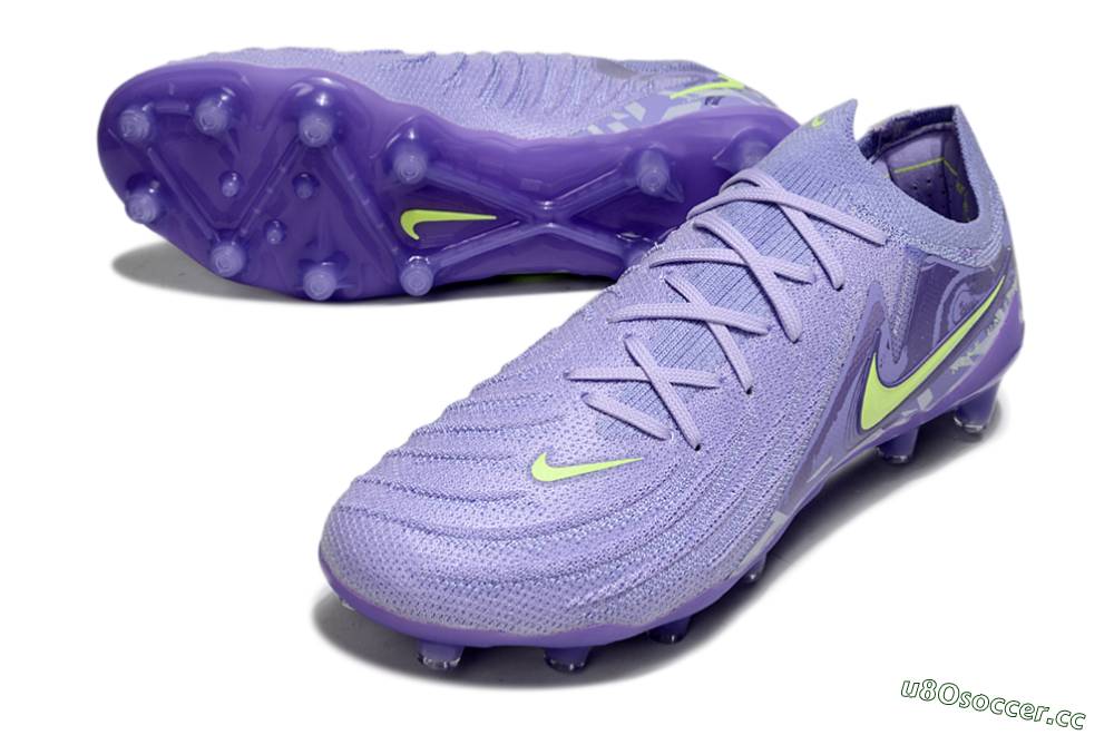 Men's Nike Phantom GX 2 Elite AG Artificial Grass Low-Tops Football Boots - Purple/Yellow 3