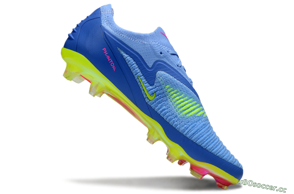 Men's Nike Phantom 6 Elite FG Firm Ground Low-Tops Football Boots - Blue/Pink/Yellow 5