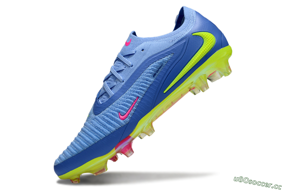 Men's Nike Phantom 6 Elite FG Firm Ground Low-Tops Football Boots - Blue/Pink/Yellow 6