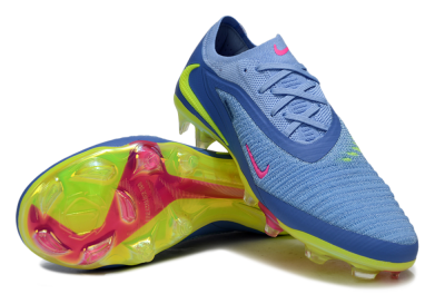 Men's Nike Phantom 6 Elite FG Firm Ground Low-Tops Football Boots - Blue/Pink/Yellow