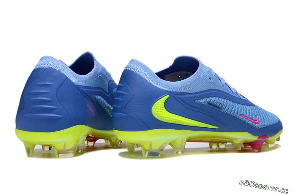 Men's Nike Phantom 6 Elite FG Firm Ground Low-Tops Football Boots - Blue/Pink/Yellow 7