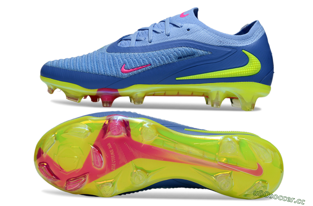 Men's Nike Phantom 6 Elite FG Firm Ground Low-Tops Football Boots - Blue/Pink/Yellow 1