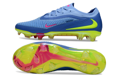 Men's Nike Phantom 6 Elite FG Firm Ground Low-Tops Football Boots - Blue/Pink/Yellow
