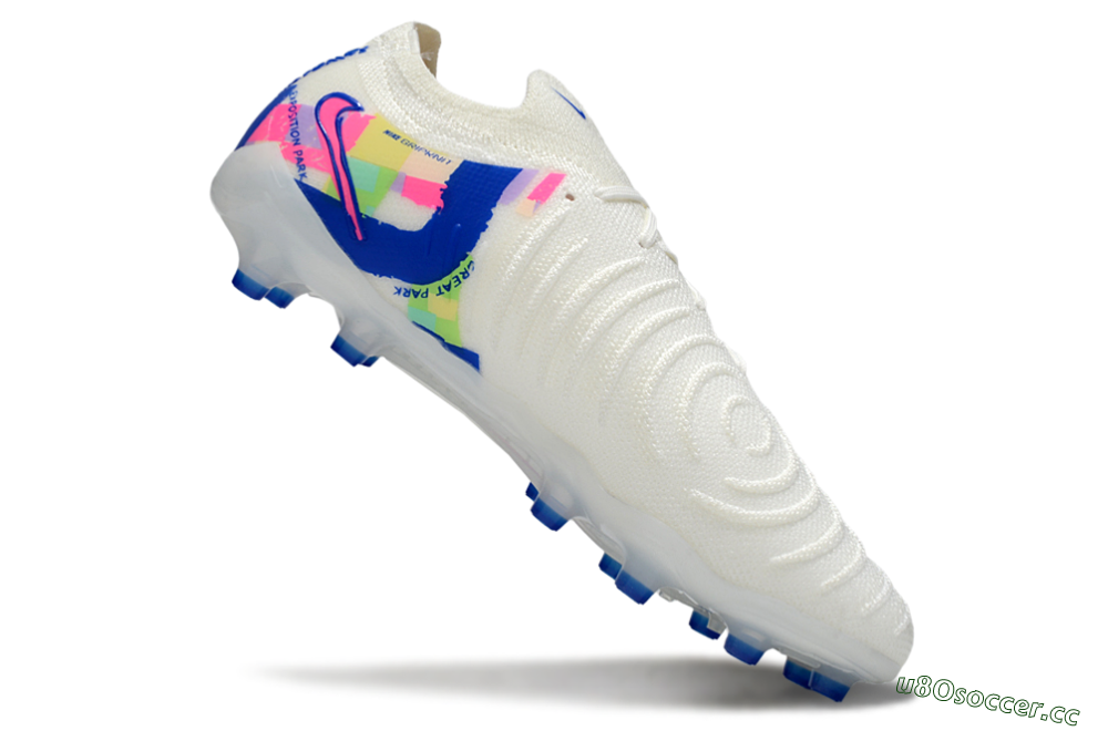 Men's Nike Phantom GX 2 Elite AG Artificial Grass Low-Tops Football Boots - White/Blue/Pink 5