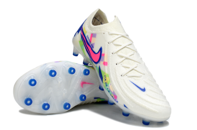 Men's Nike Phantom GX 2 Elite AG Artificial Grass Low-Tops Football Boots - White/Blue/Pink