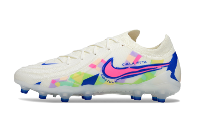 Men's Nike Phantom GX 2 Elite AG Artificial Grass Low-Tops Football Boots - White/Blue/Pink