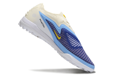 Men's Nike Phantom 6 Elite TF Artificial Turf Low-Tops Football Shoes - Blue/White/Jade