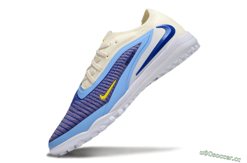 Men's Nike Phantom 6 Elite TF Artificial Turf Low-Tops Football Shoes - Blue/White/Jade 5