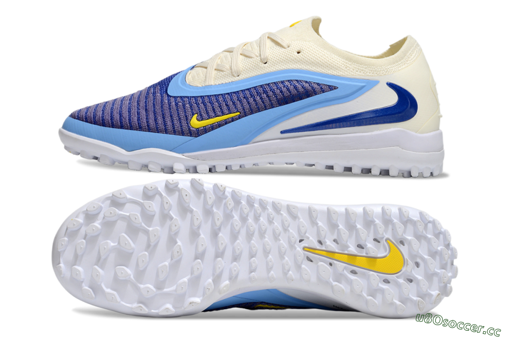 Men's Nike Phantom 6 Elite TF Artificial Turf Low-Tops Football Shoes - Blue/White/Jade 1
