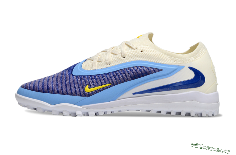 Men's Nike Phantom 6 Elite TF Artificial Turf Low-Tops Football Shoes - Blue/White/Jade 0