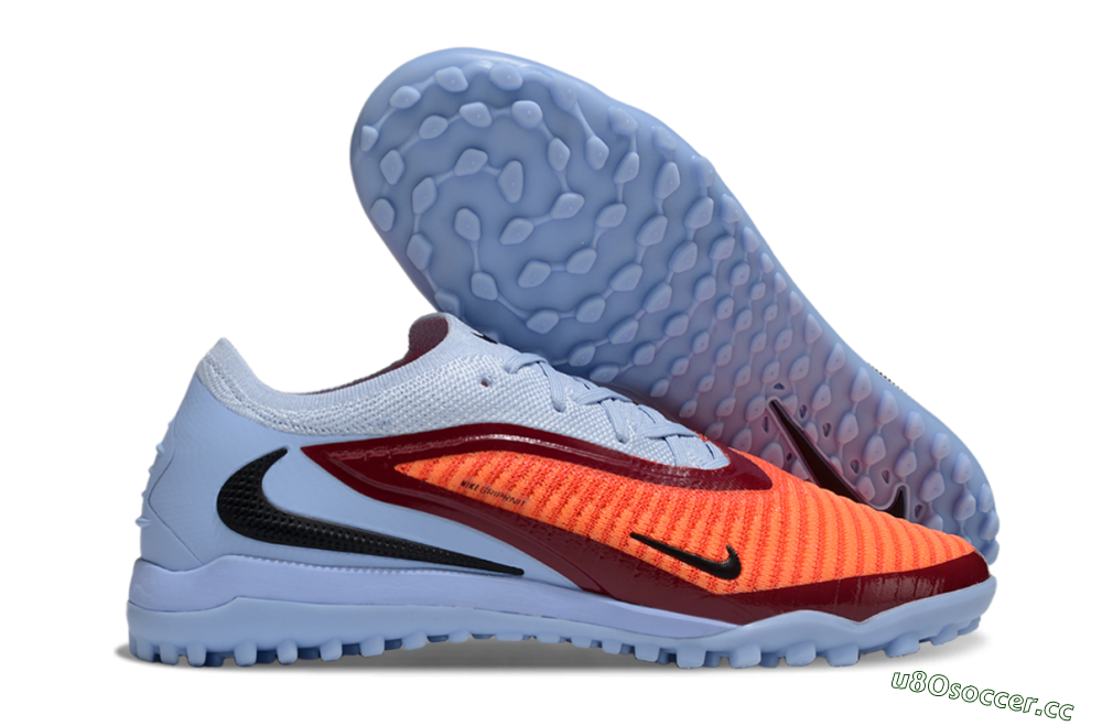 Men's Nike Phantom 6 Elite TF Artificial Turf Low-Tops Football Shoes - Red/Jade/Black 2