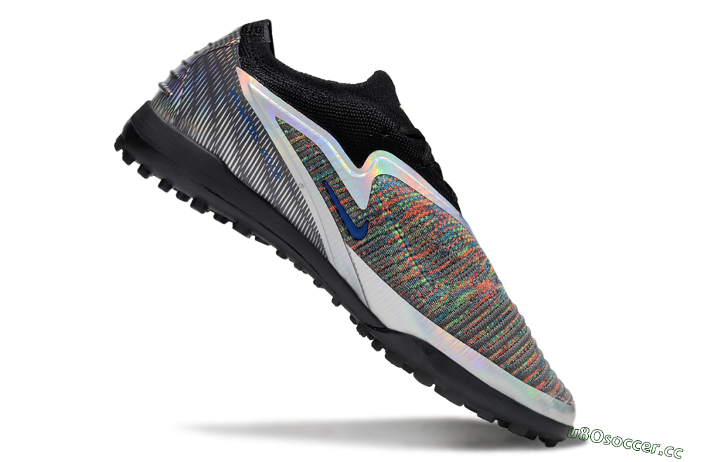 Men's Nike Phantom 6 Elite TF Artificial Turf Low-Tops Football Shoes - Grey/Silver/Black 4