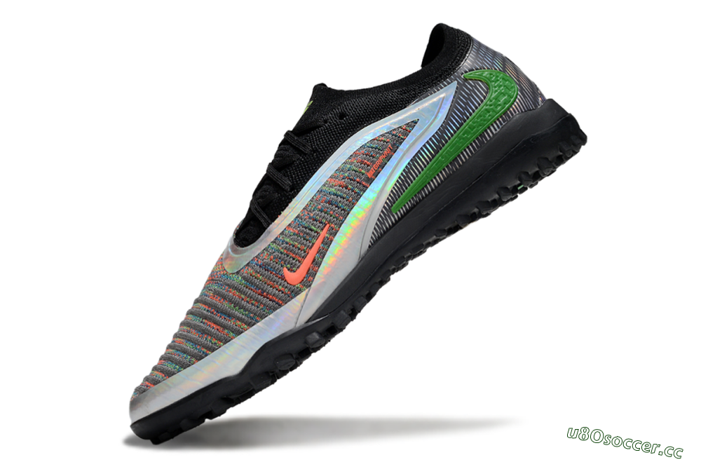 Men's Nike Phantom 6 Elite TF Artificial Turf Low-Tops Football Shoes - Grey/Silver/Black 5