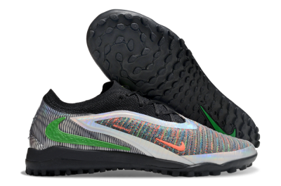 Men's Nike Phantom 6 Elite TF Artificial Turf Low-Tops Football Shoes - Grey/Silver/Black
