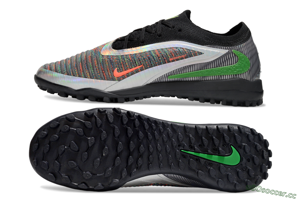 Men's Nike Phantom 6 Elite TF Artificial Turf Low-Tops Football Shoes - Grey/Silver/Black 1