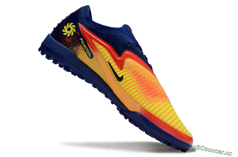 Men's Nike Phantom 6 Elite TF Artificial Turf Low-Tops Football Shoes - Yellow/Red/Blue 4