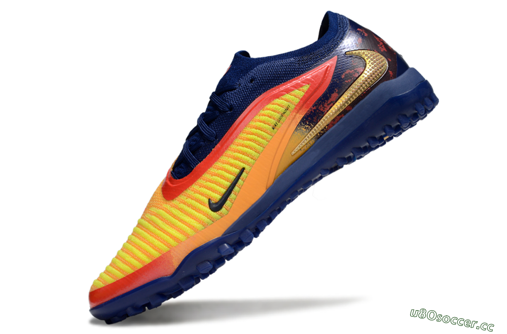 Men's Nike Phantom 6 Elite TF Artificial Turf Low-Tops Football Shoes - Yellow/Red/Blue 5